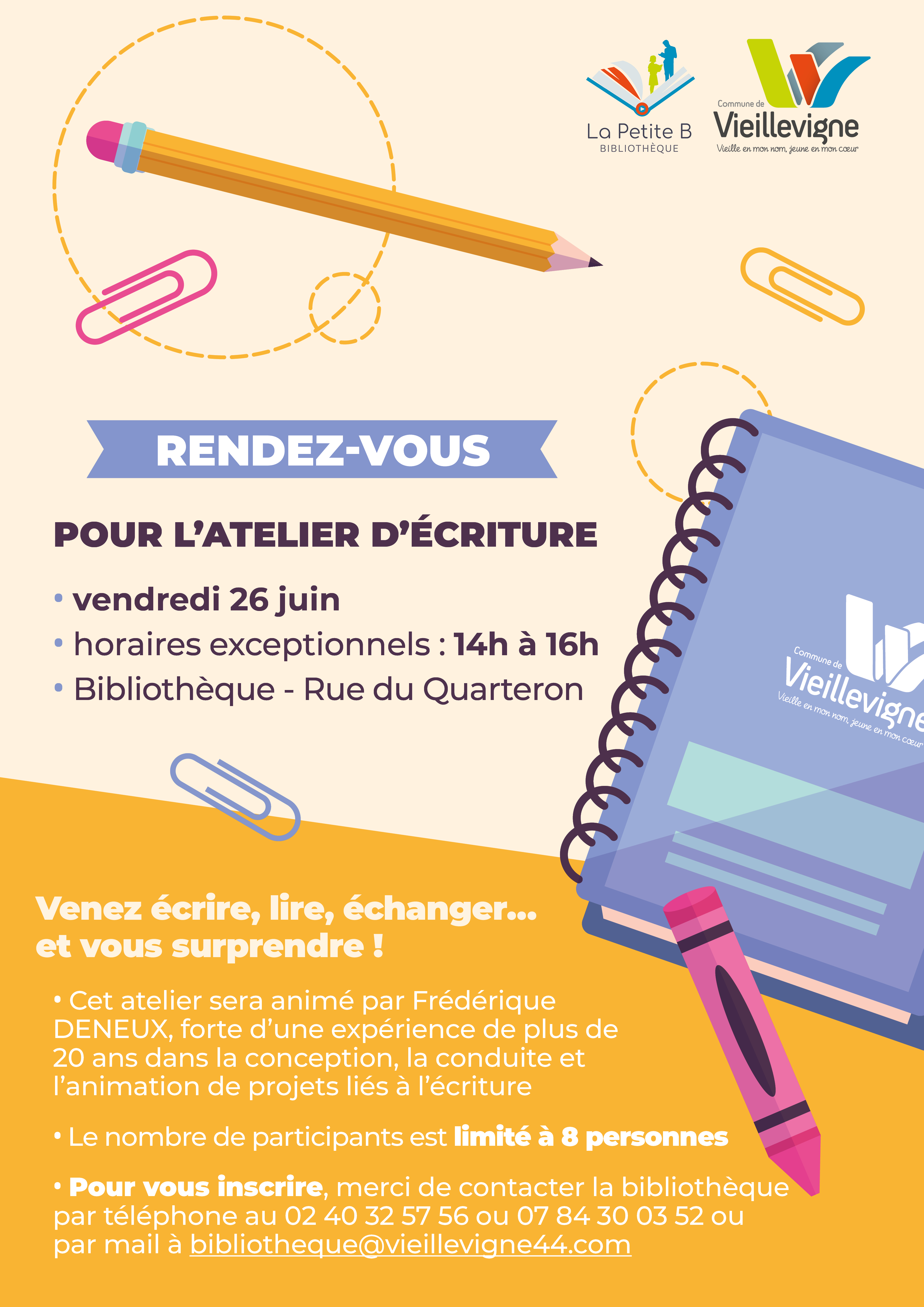 Couverture de Atelier écriture mensuel juin 2026